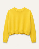 Polly cropped crew-neck sweater in lemon, front