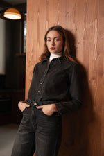 CELIA DENIM SHIRT - BLK