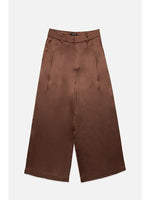 Brown wide-leg pants on a white background