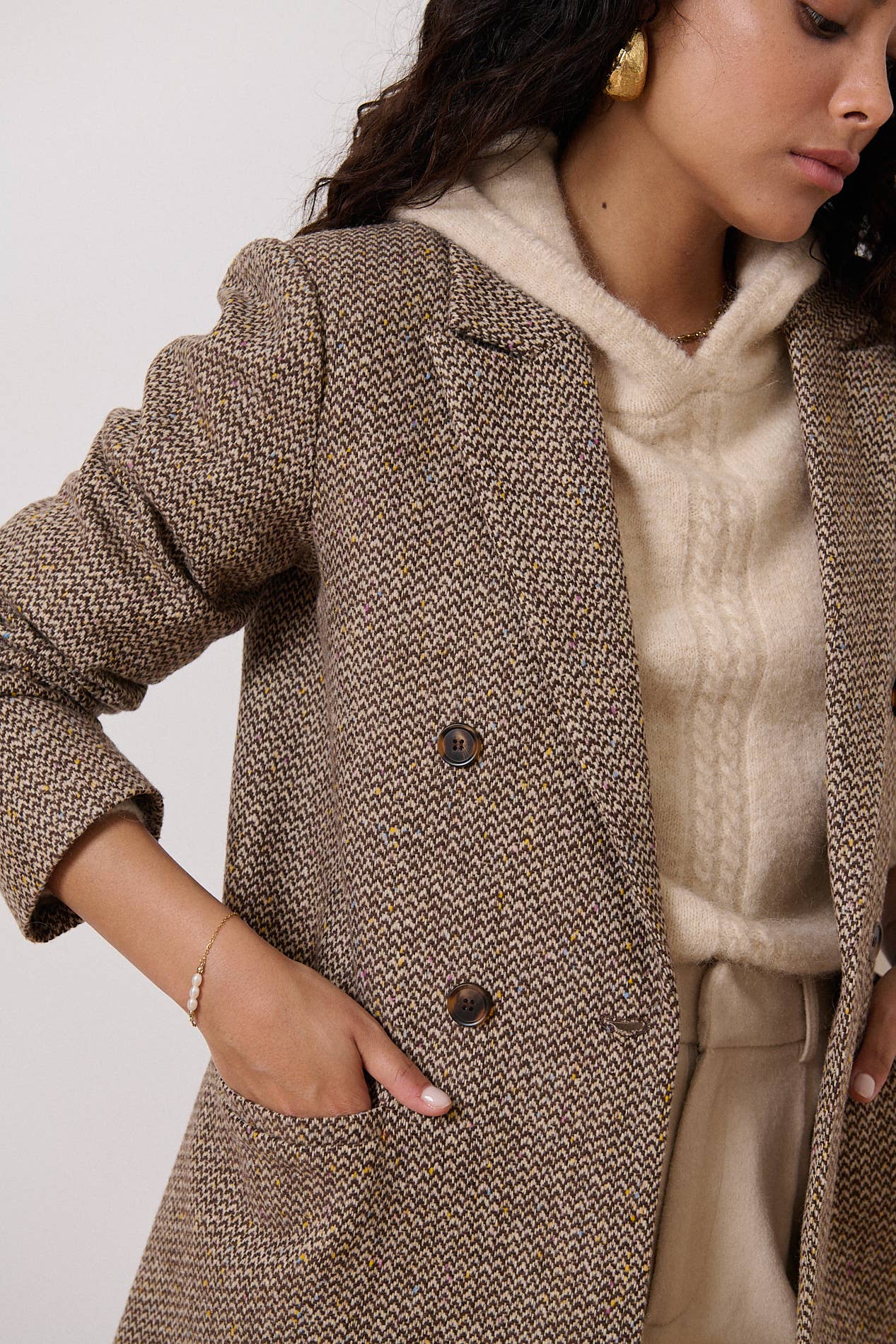 TRESSE BROWN SPECK WOOL BLAZER