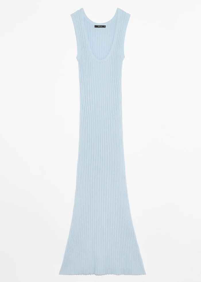 Amaya Knit Dress | Sleeveless Fitted Dress with Reversible Neckline L Amaya Knit Dress | Sleeveless Fitted Dress with Reversible Neckline L