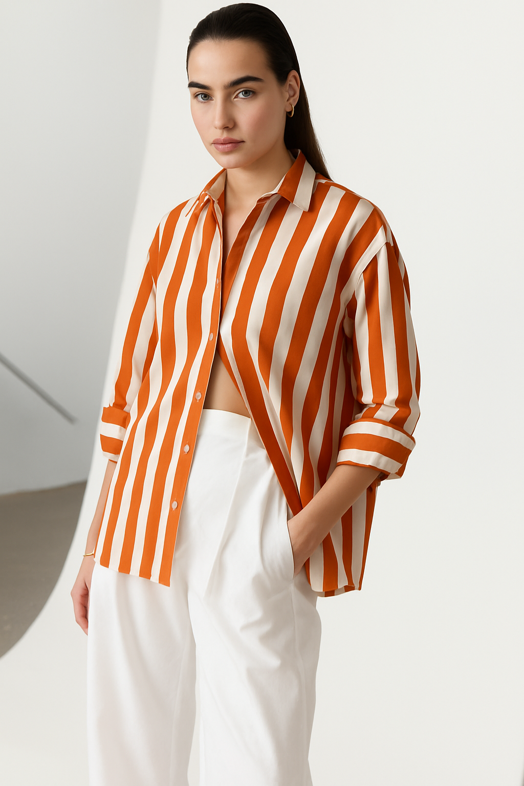 VICENZO STRIPED POPLIN SHIRT