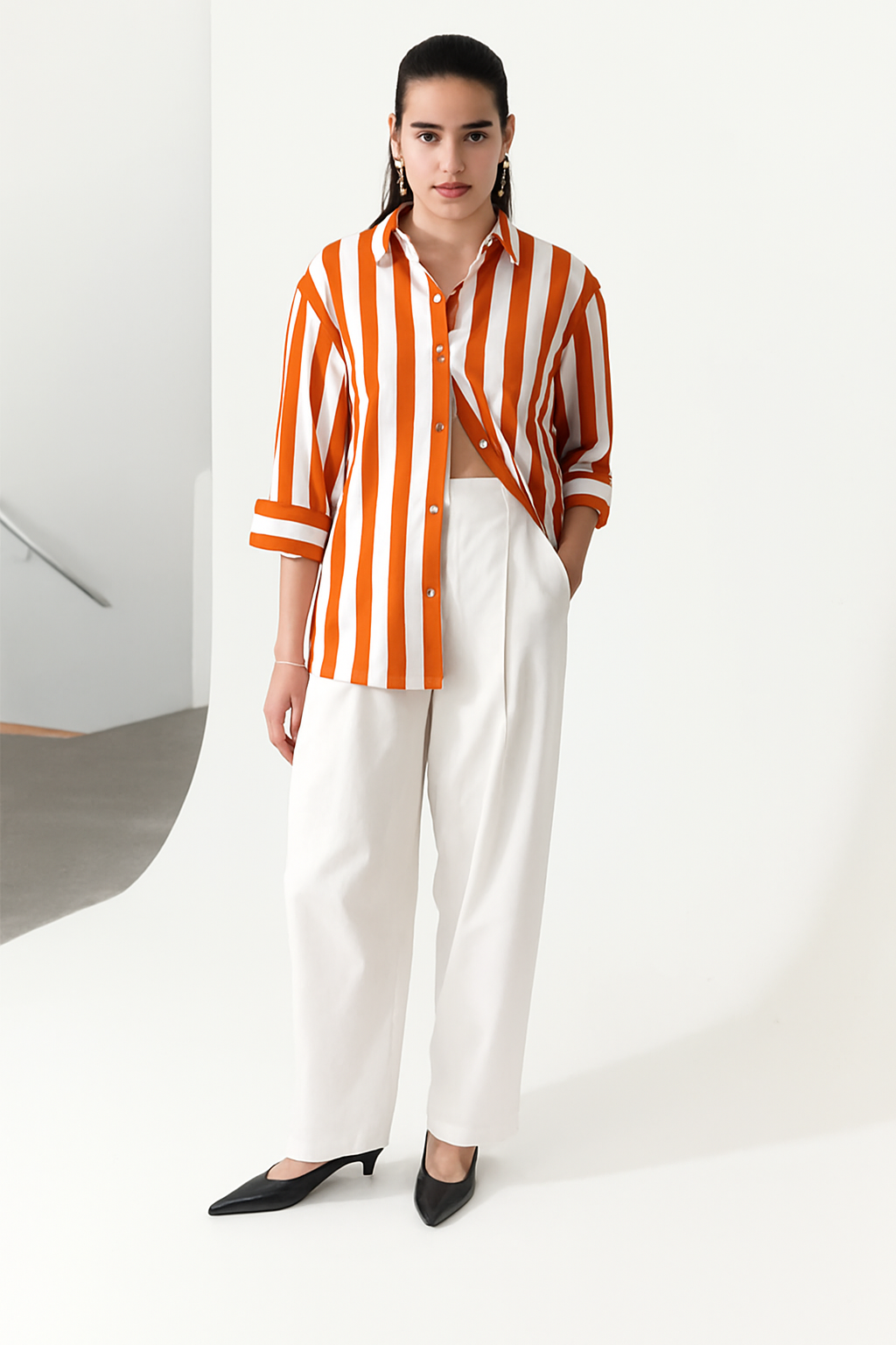 VICENZO STRIPED POPLIN SHIRT
