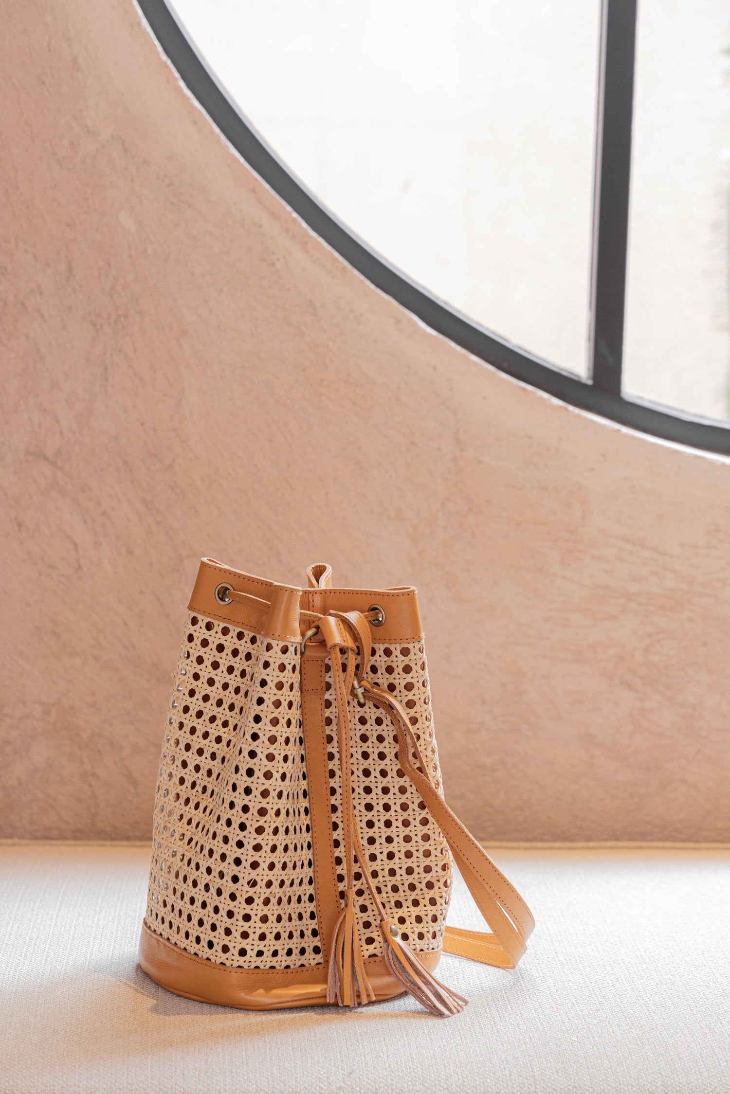 Raja Leather and Cane Backpack