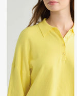 Pink Floyd knit polo collar and button placket detail