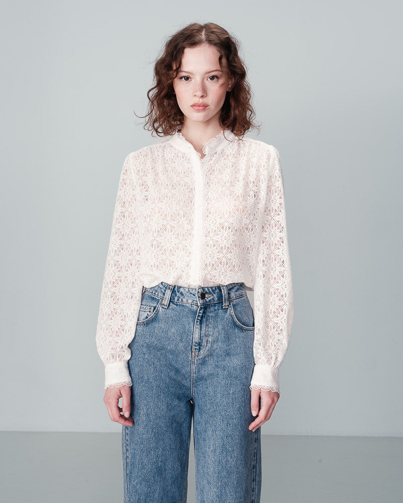 NORA LACE BUTTON DOWN