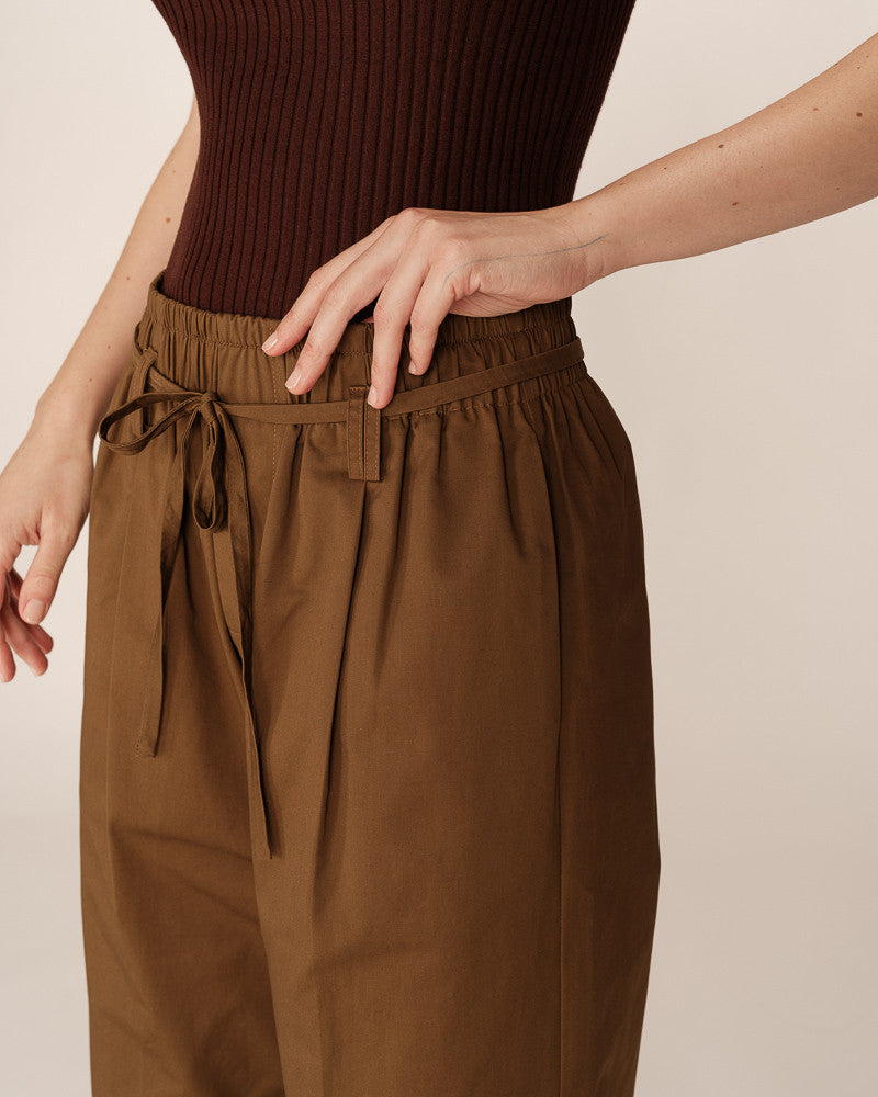 PETERSON HIGH-WAISTED COTTON TROUSERS
